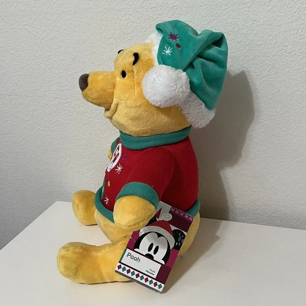 Disney Store Winnie the Pooh Christmas Bear Plush Fa La La Sweater w/ Tag